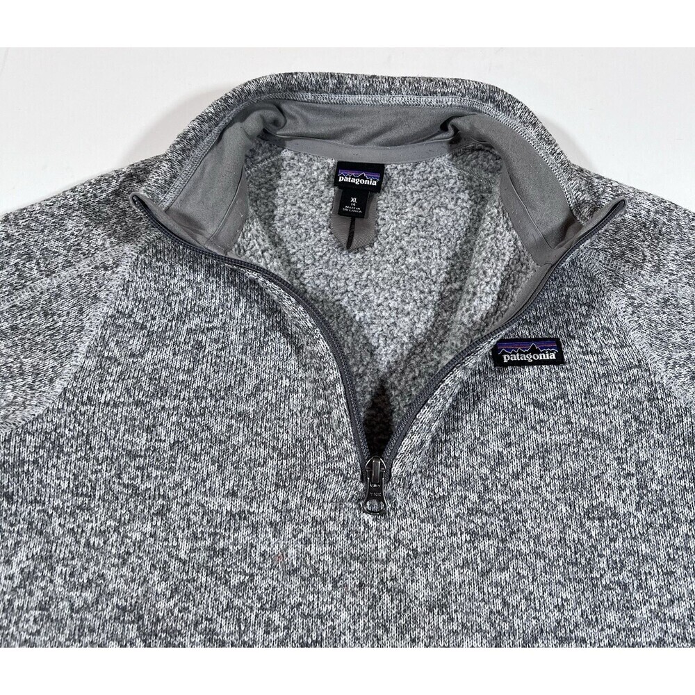 Patagonia Better Sweater Heather Grey 1/4 Zip Pullover Fleece Youth XL 14 - Picture 8 of 13